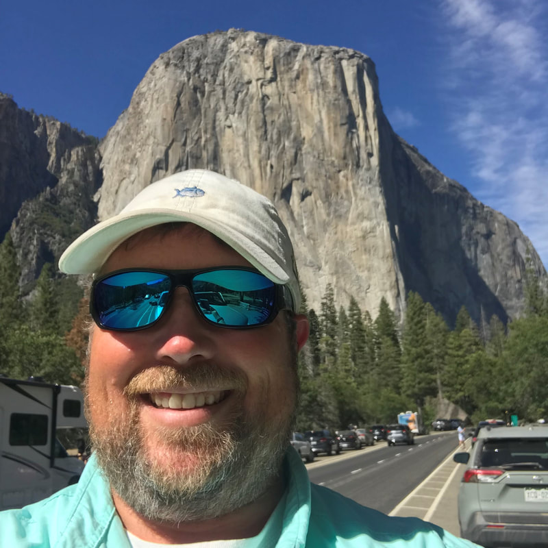 Seth Hardison in Yosemite National Park in front of El Capitain